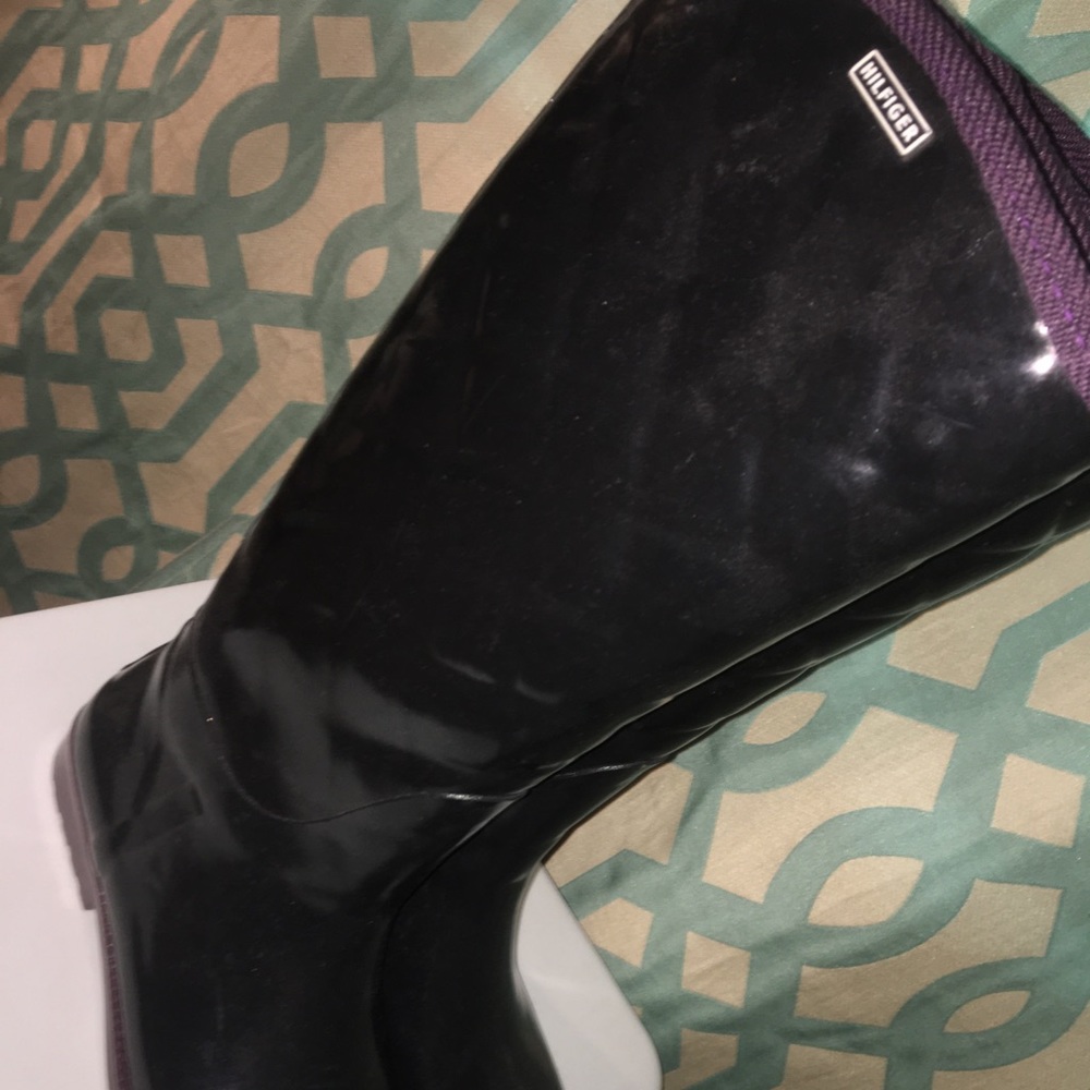Black Tommy Hilfiger Rain Boots